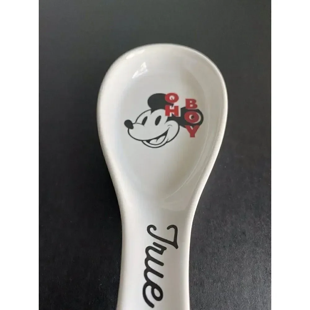 Disney Kitchen Mickey‎ Mouse Classic Spoon Rest Ceramic “Oh Boy!” New